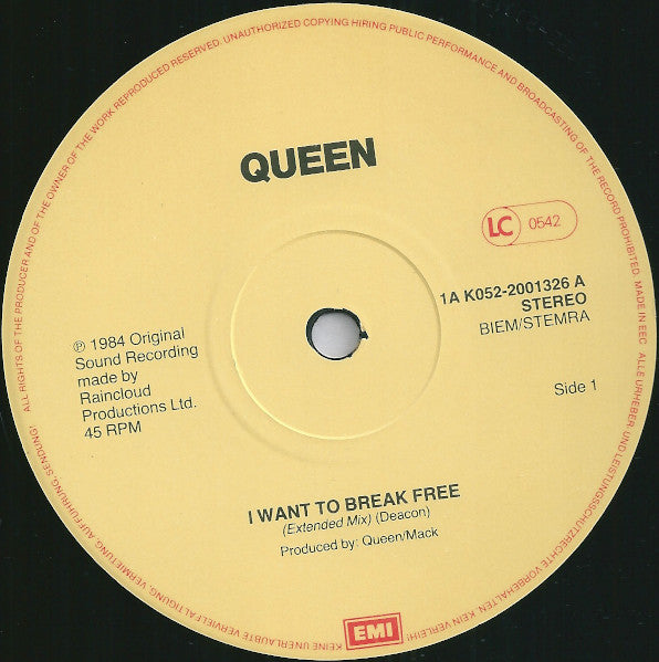 Queen : I Want To Break Free (12", Maxi)