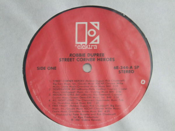 Robbie Dupree : Street Corner Heroes (LP, Album, SP )