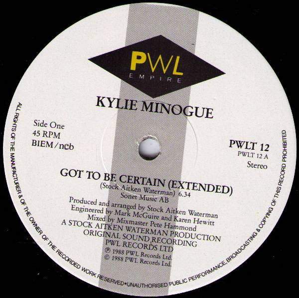 Kylie Minogue : Got To Be Certain (12")