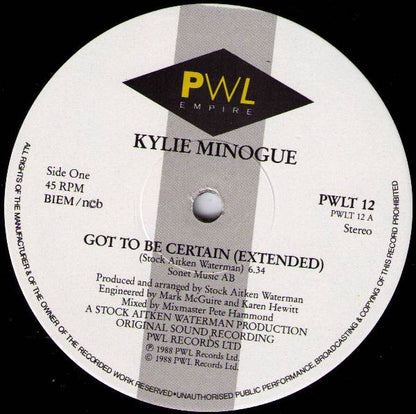Kylie Minogue : Got To Be Certain (12")