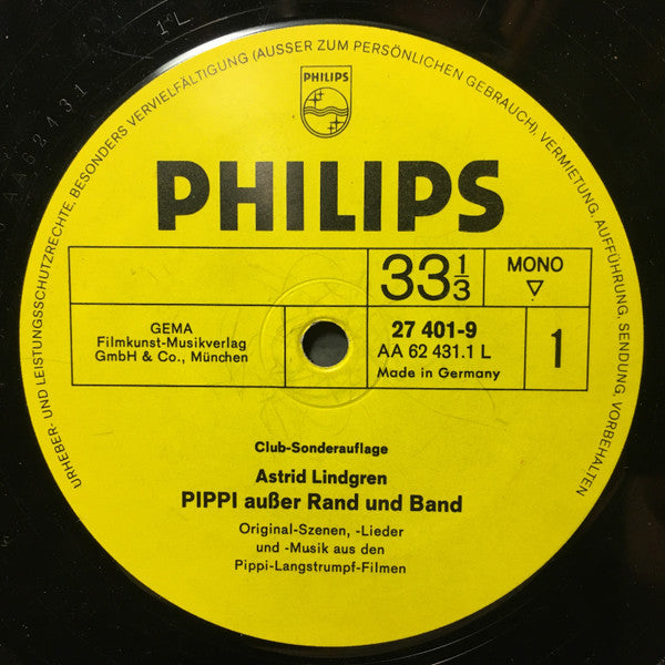 Astrid Lindgren : Pippi Ausser Rand Und Band (Pippi Auf Der Walze) / Pippi Und Die Seeräuber (LP, Club)