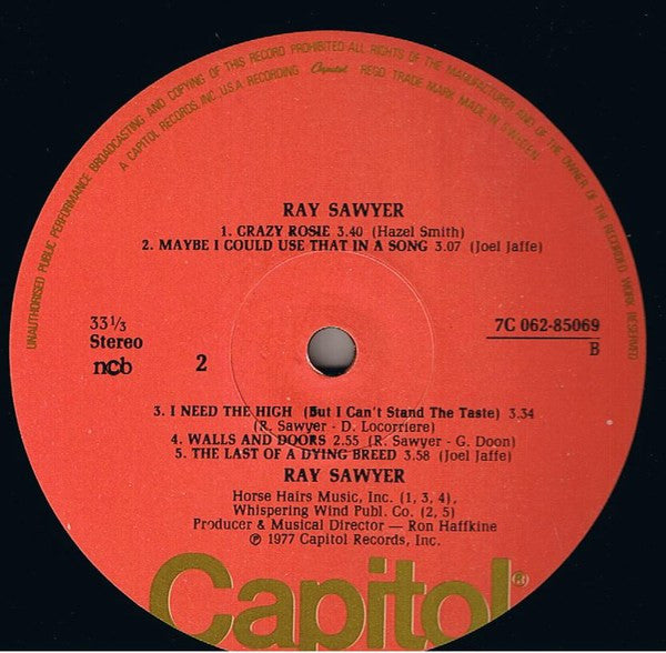 Ray Sawyer : Ray Sawyer (LP, Album)