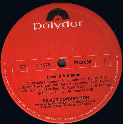 Silver Convention : Love In A Sleeper (LP, Album)
