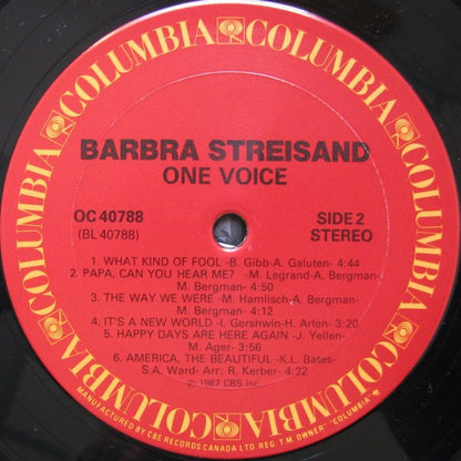 Barbra Streisand : One Voice (LP, Album)