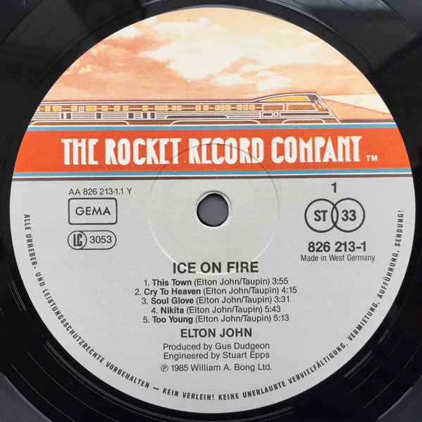 Elton John : Ice On Fire (LP, Album)