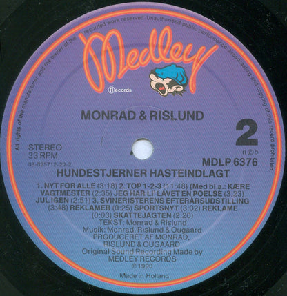 Monrad & Rislund : Hundestjerner Hasteindlagt (LP, Album)