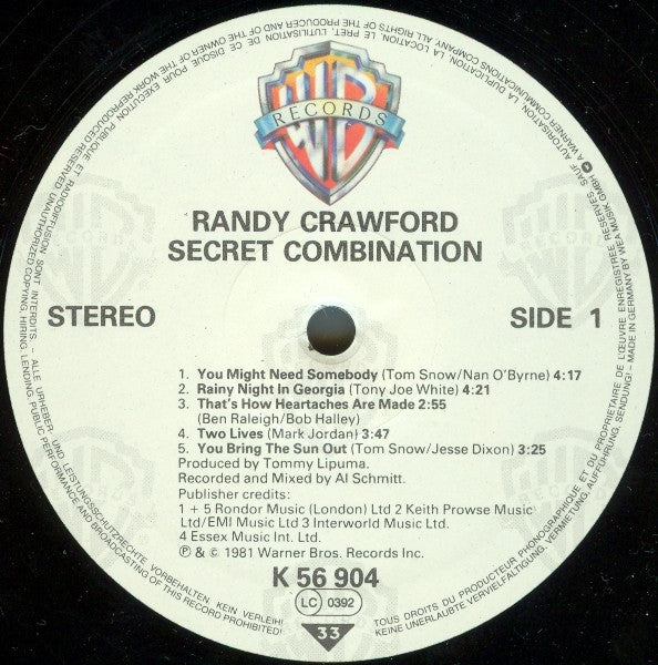 Randy Crawford : Secret Combination (LP, Album)