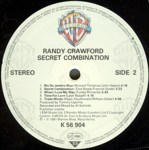 Randy Crawford : Secret Combination (LP, Album)