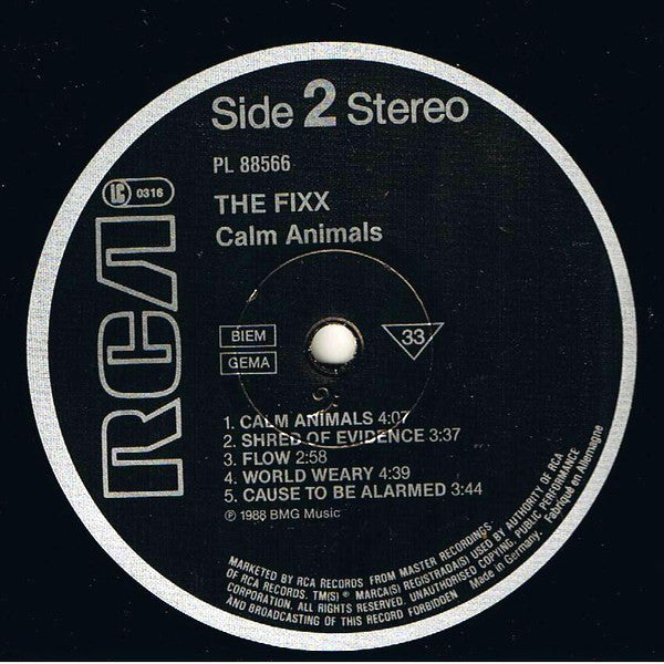 The Fixx : Calm Animals (LP, Album)