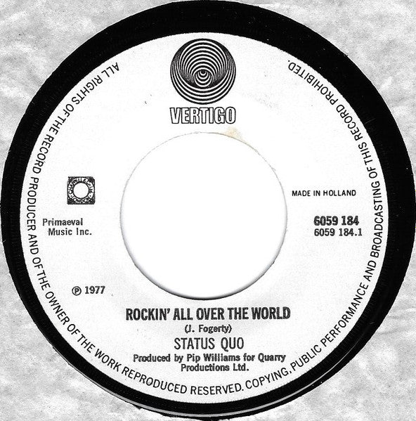 Status Quo : Rockin' All Over The World (7", Single)