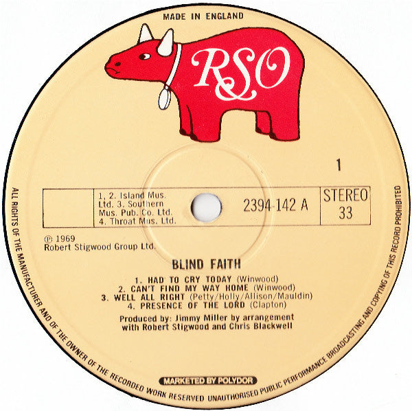 Blind Faith (2) : Blind Faith (LP, Album, RE, Gat)
