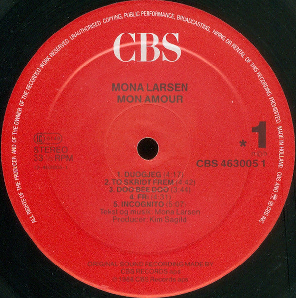 Mona Larsen : Mon Amour (LP, Album)