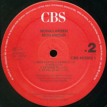 Mona Larsen : Mon Amour (LP, Album)