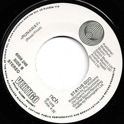Status Quo : Living On An Island (7", Single)