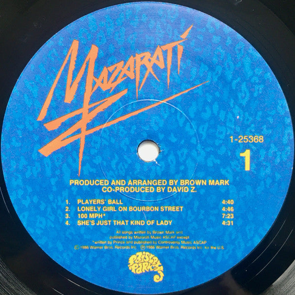 Mazarati : Mazarati (LP, Album, Spe)