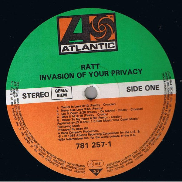 Ratt : Invasion Of Your Privacy (LP, Album)