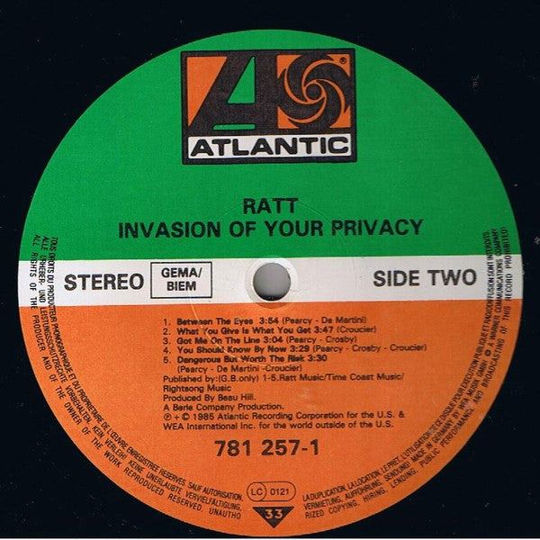 Ratt : Invasion Of Your Privacy (LP, Album)