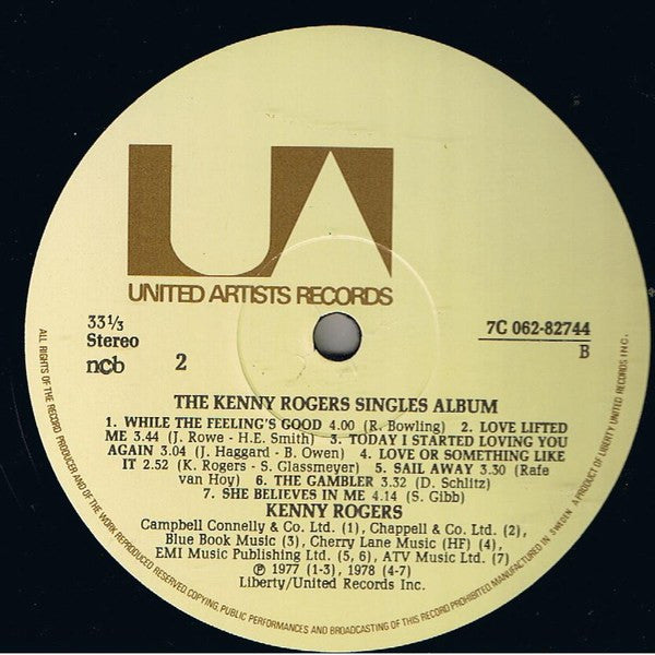 Kenny Rogers : The Kenny Rogers Singles Album (LP, Comp)