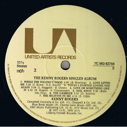 Kenny Rogers : The Kenny Rogers Singles Album (LP, Comp)