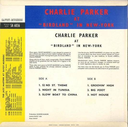 Charlie Parker : The Immortal At "Birdland" New-York (LP, Album)