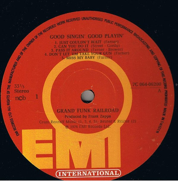 Grand Funk Railroad : Good Singin' Good Playin' (LP, Album)