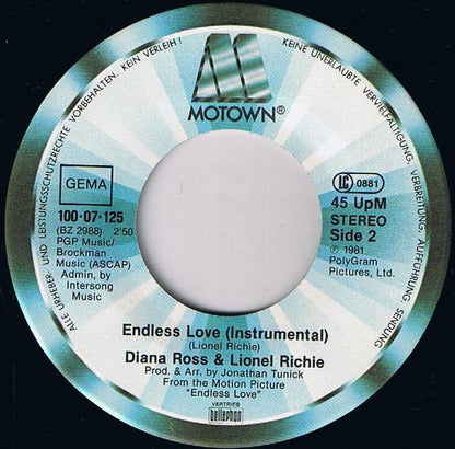 Diana Ross & Lionel Richie : Endless Love (7", Single)