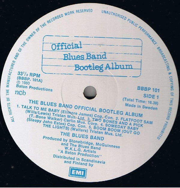 The Blues Band : Official Blues Band Bootleg Album (LP, Album)