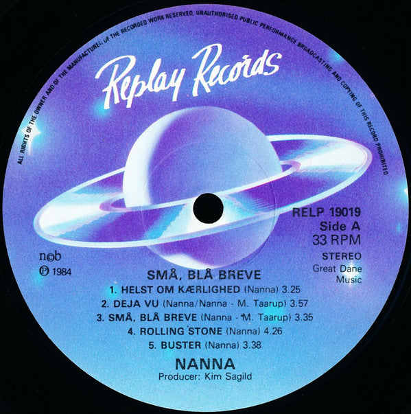 Nanna : Små, Blå Breve (LP, Album, Club)