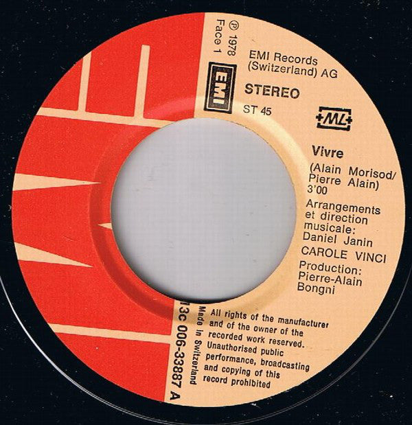 Carole Vinci : Vivre (7", Single)