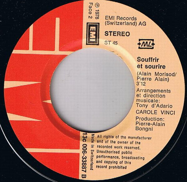 Carole Vinci : Vivre (7", Single)