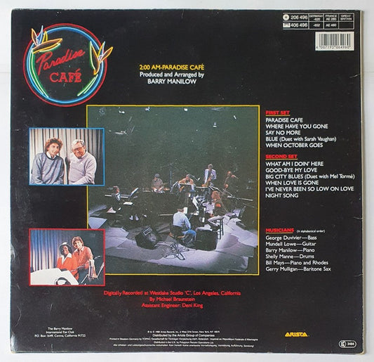 Barry Manilow : 2:00 AM Paradise Café (LP, Album)