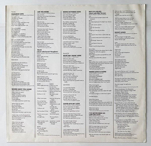 Barry Manilow : 2:00 AM Paradise Café (LP, Album)