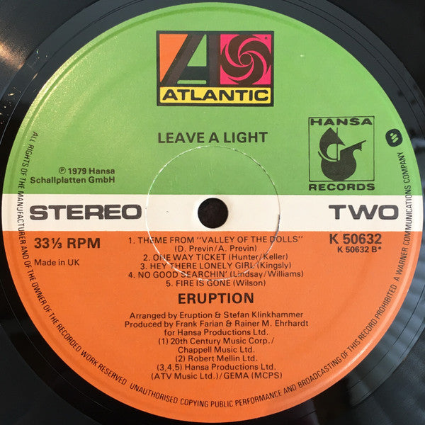 Eruption (4) : Leave A Light (LP, Album)