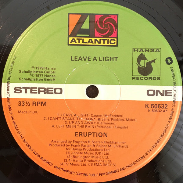 Eruption (4) : Leave A Light (LP, Album)