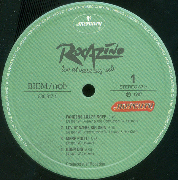 Rocazino : Lov At Være Sig Selv (LP, Album)