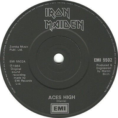 Iron Maiden : Aces High (7", Single, Pap)