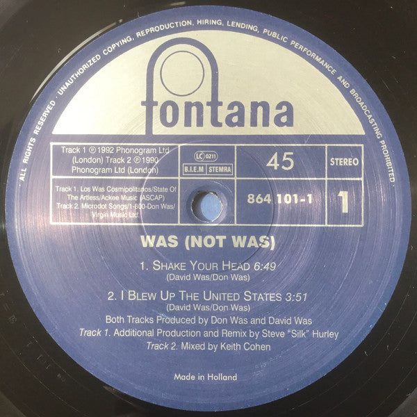Was (Not Was) : Shake Your Head (12")