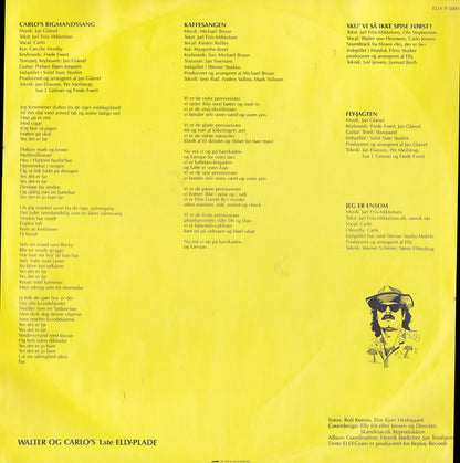 Walter Og Carlo : Walter Og Carlo's 1'ste Elly Plade (LP)
