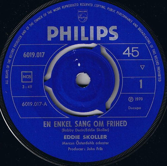 Eddie Skoller : En Enkel Sang Om Frihed (7", Single, Mono)