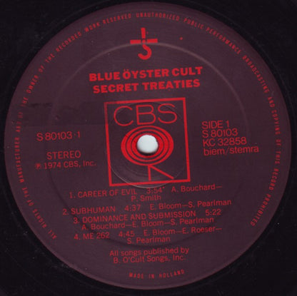 Blue Öyster Cult : Secret Treaties (LP, Album)