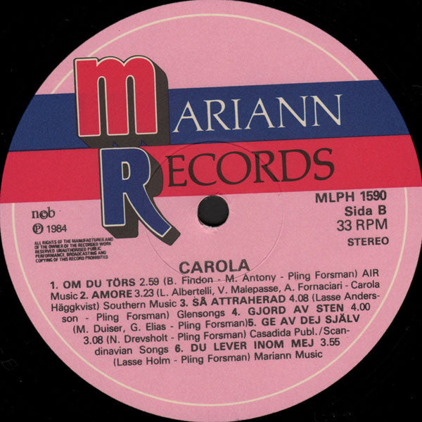 Carola (3) : På Egna Ben (LP, Album)