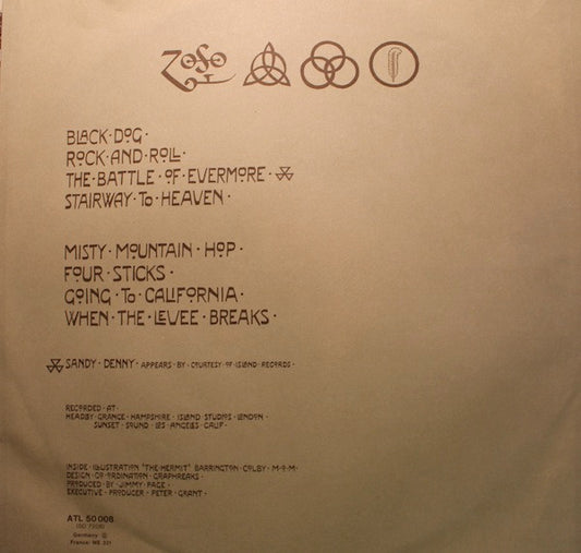 Led Zeppelin : Untitled (LP, Album, RE, Gat)