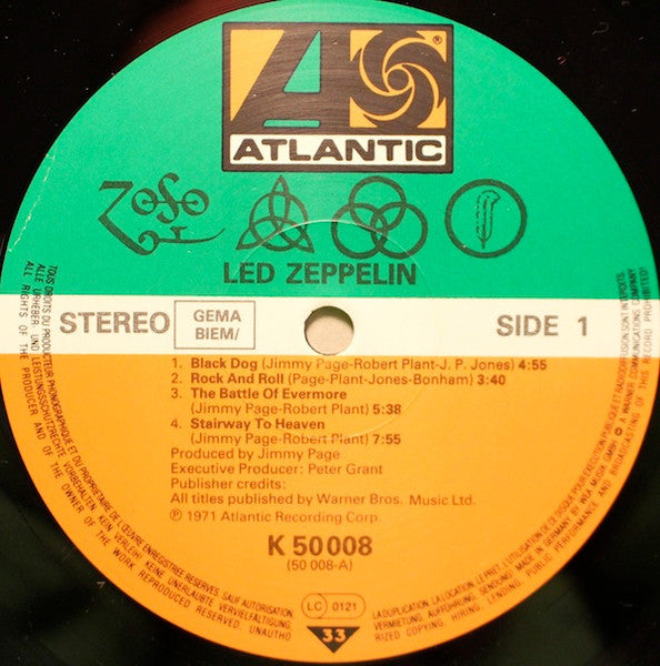 Led Zeppelin : Untitled (LP, Album, RE, Gat)