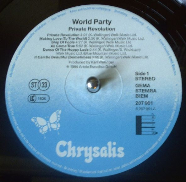 World Party : Private Revolution (LP, Album)