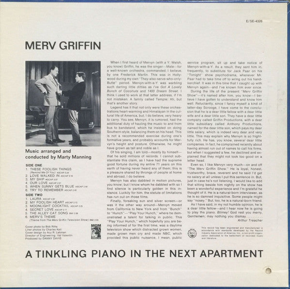 Merv Griffin : A Tinkling Piano In The Next Apartment (LP, Album)