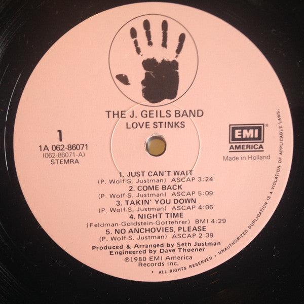The J. Geils Band : Love Stinks (LP, Album, Gat)