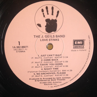 The J. Geils Band : Love Stinks (LP, Album, Gat)