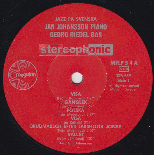 Jan Johansson : Jazz På Svenska (LP, Album)