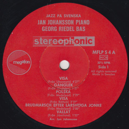 Jan Johansson : Jazz På Svenska (LP, Album)