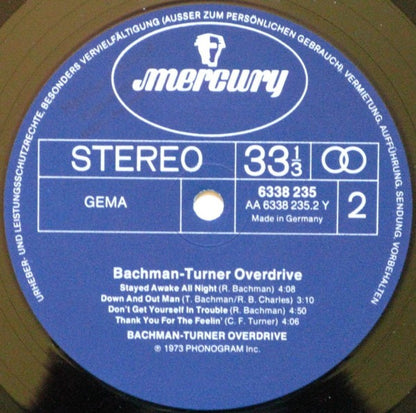 Bachman-Turner Overdrive : Bachman-Turner Overdrive (LP, Album, Gat)